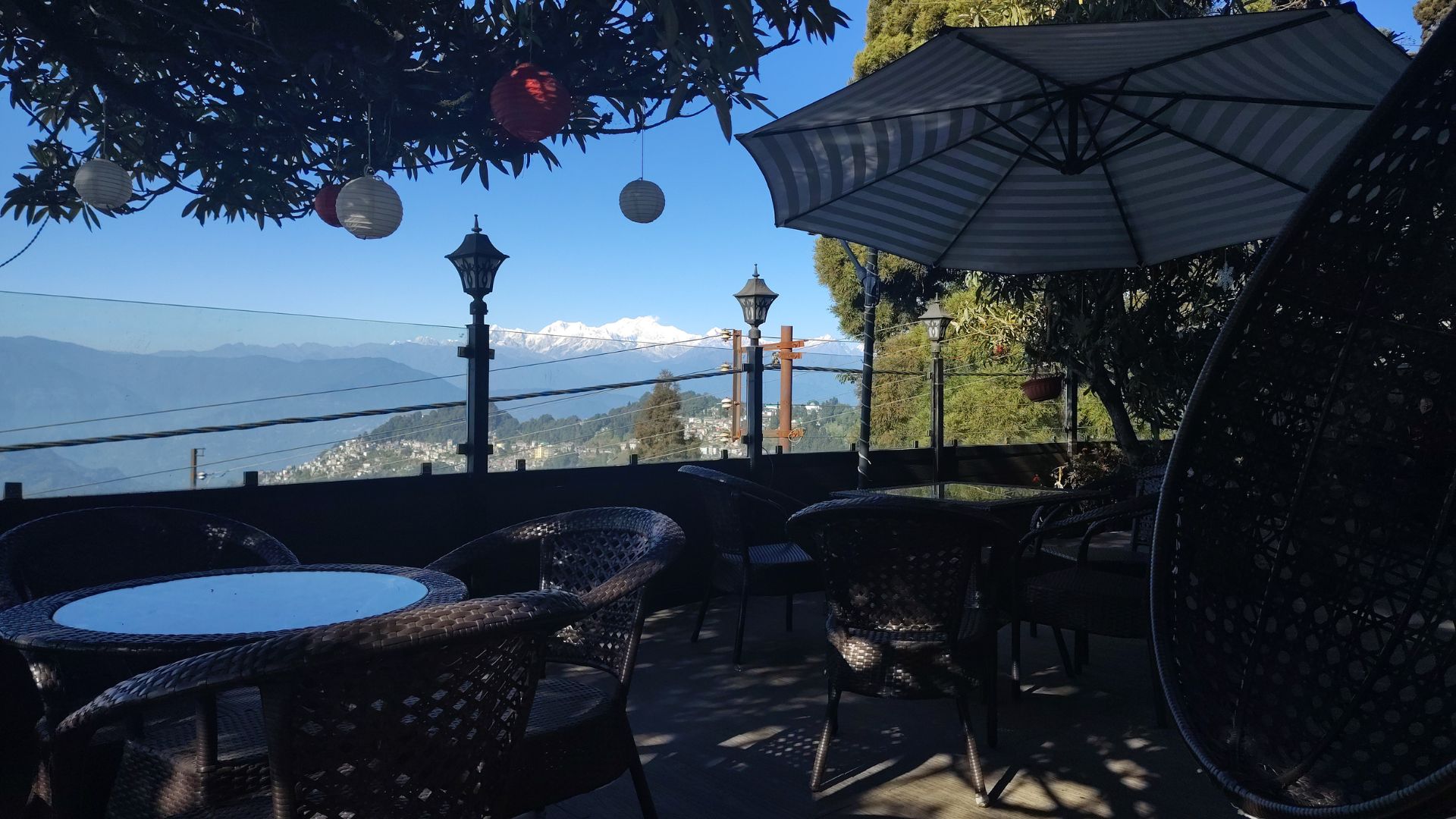 Coffee deck at Villa Everest Darjeeling